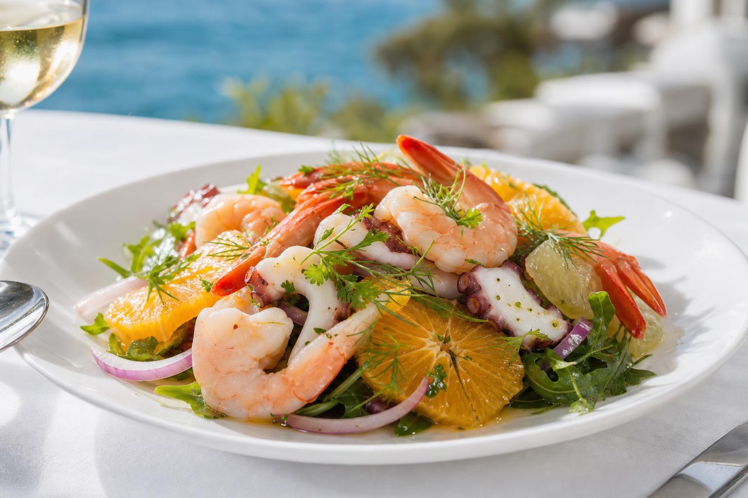 Tartare de poisson (selon arrivage) à l'éxotique, frites fraîches maison, salade aux agrumes